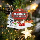 Clan Butter "Merry Christmas" Tartan Acrylic Ornament QL15 Butter Tartan Tartan Christmas